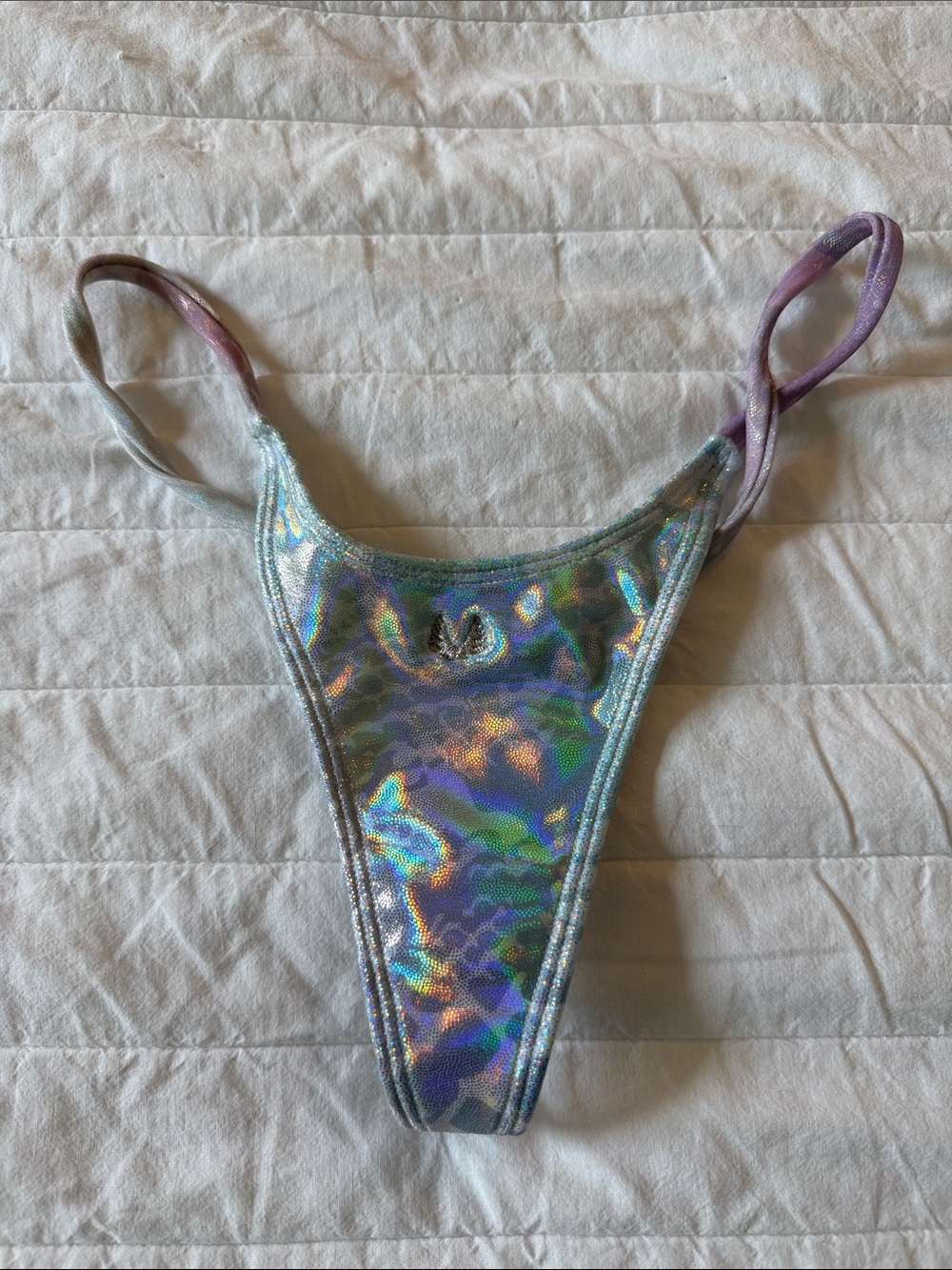 Minimale Animale White Holographic String Bikini Bottom